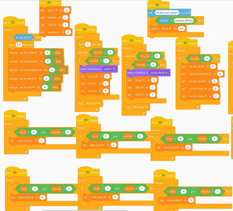 Code Monde et Dégats